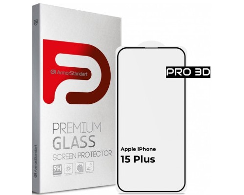 Скло захисне Armorstandart Pro 3D Apple iPhone 15 Plus Black (ARM68218)
