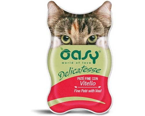 Паштет для котів OASY Adult з телятиною 85 г (8053017342245)