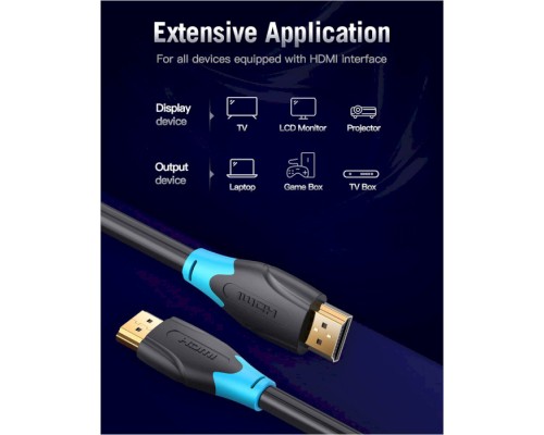 Кабель мультимедійний HDMI to HDMI 5.0m V2.0 4K 60Hz PVC Vention (AACBJ)