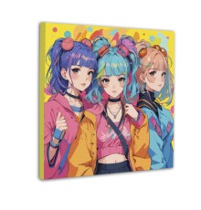 Картина по номерам Santi Стильні подруги 40 х 40 см Неонові фарби (955043)