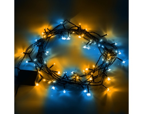 Гірлянда YES! Fun Нитка 70 LED Жовто-синя 4.9 м 8 режимів Мерехтіння (974845)