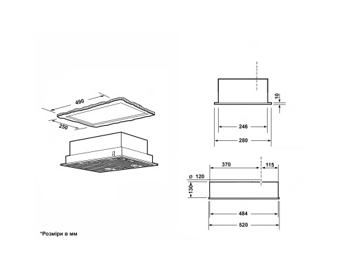 Витяжка кухонна Interline BASIC BL A/60/PB