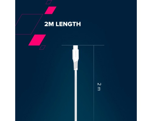 Дата кабель USB-C to USB-C 1.2m CC60SC 60W White Canyon (CNS-CC60SC12W)