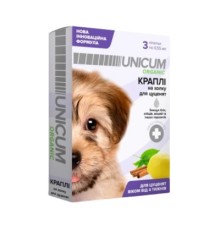 Краплі для тварин Unicum Organic для відлякування бліх та кліщів для цуценят 3 шт (4820275970596)