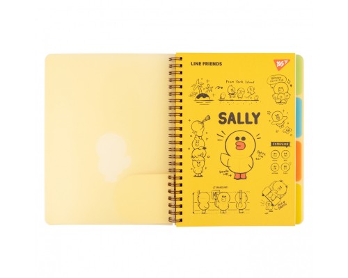 Зошит Yes А5 Line Friends. Sally пластикова обкладинка 80 аркушів, лінія (765736)