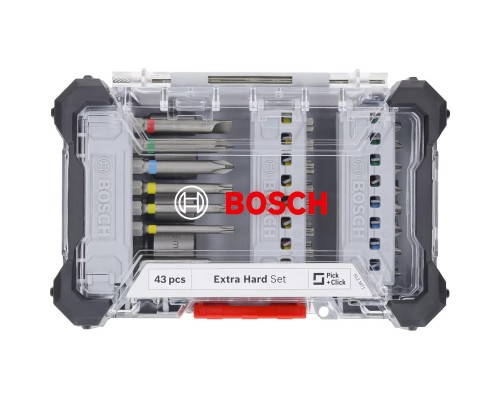 Набір біт Bosch Extra Hard Screwdriver Bit Set, 46шт, магнітний бітотримач, PH,PZ,T, SL, HEX, кейс (2.607.017.723)