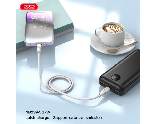 Дата кабель USB-C to USB-C 1.0m 60W High Elastic Zeus XO (NBQ239B_White)