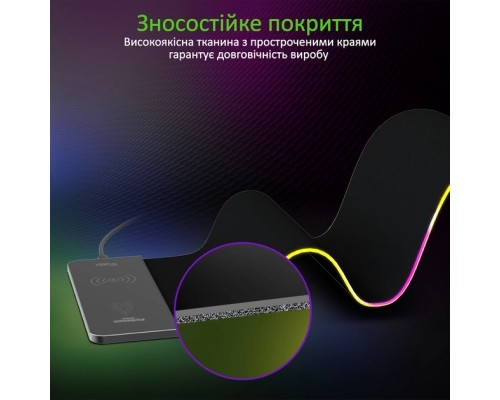 Килимок для мишки Vertux RaftPad-Qi з бездротовою зарядкою 15 Вт Black (raftpad-qi.black)
