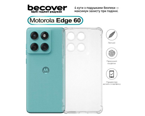 Чохол до мобільного телефона BeCover Anti-Shock Motorola Edge 60 Clear (713804)