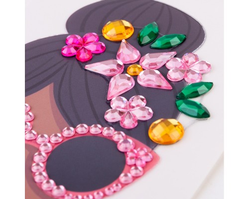 Набір для творчості Santi Модниця, аплікація зі страз самоклеючих, 8х6 см (743029)