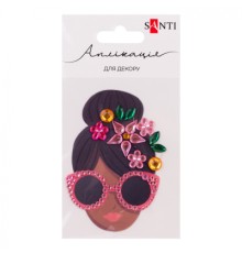 Набір для творчості Santi Модниця, аплікація зі страз самоклеючих, 8х6 см (743029)