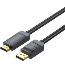 Кабель мультимедійний 4K DisplayPort to HDMI Cable 1.5M Black VENTION (HAGBG)