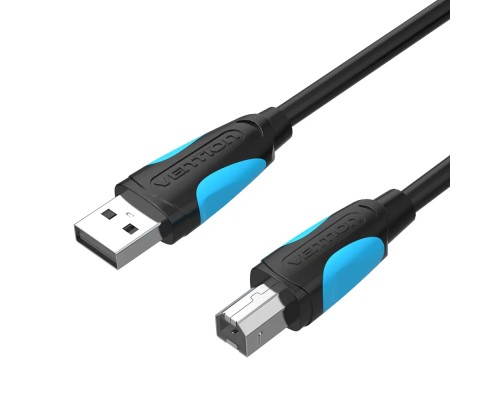 Дата кабель USB2.0 A Male to B Male Print Cable 1M Black VENTION (VAS-A16-B100)