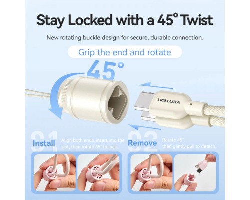 Батарея універсальна VENTION 20000mAh 22,5W Fast Charging, with built-in USB-C cable, Beige (FKBN0-C)