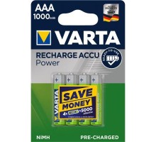 Акумулятор Varta AAA Rechargeable Accu 1000mAh * 4 (05703301404) 