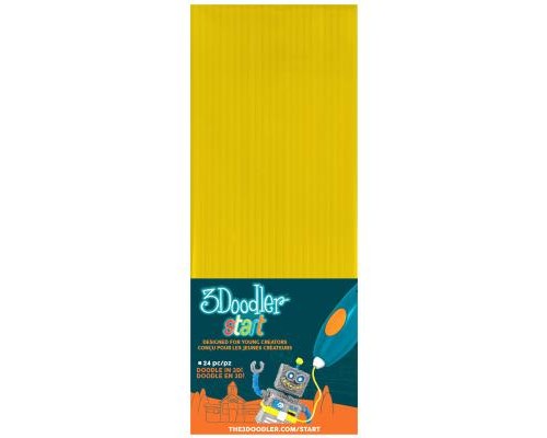 Стрижень для 3D-ручки 3Doodler Start жовті 24 шт (3DS-ECO04-YELLOW-24)