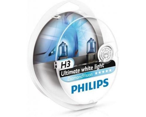 Автолампа Philips H3 Diamond Vision 5000K, 2шт/блистер (12336DVS2)