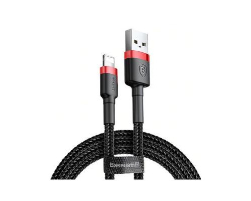 Дата кабель USB 2.0 AM to Lightning 0.5m Cafule 2.4A red+black Baseus (CALKLF-A19)