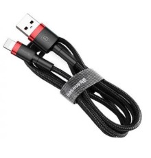 Дата кабель USB 2.0 AM to Lightning 0.5m Cafule 2.4A red+black Baseus (CALKLF-A19)