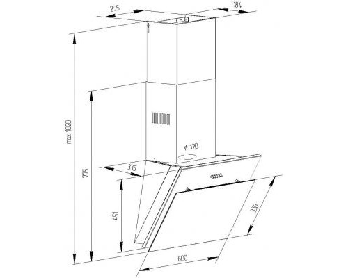 Витяжка кухонна Pyramida NR-MG 60 (1000) M BL (NR-MG60(1000)MBL)