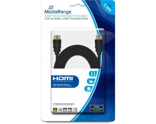 Кабель мультимедійний HDMI to HDMI 5.0m V2.0 Mediarange (MRCS158) Кабель мультимедійний HDMI to HDMI 5.0m V2.0 Mediarange (MRCS158)