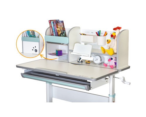 Парта Mealux Edmonton Multicolor BL з полицею (BD-610 W/МС + BL с полкой)