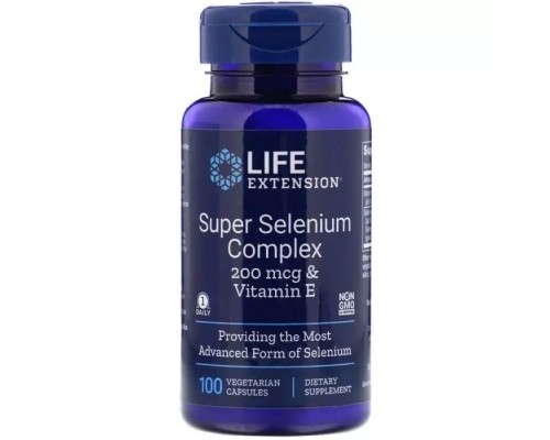 Мінерали Life Extension Супер Комплекс Селен, Super Selenium, 100 вегетаріанські кап (LEX-17781)