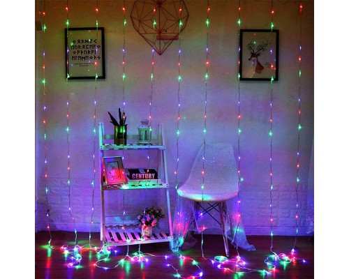 Гірлянда ColorWay штора водоспад 3x3м 300LED 220V кольорова (CW-GW-300L33VWFMC)