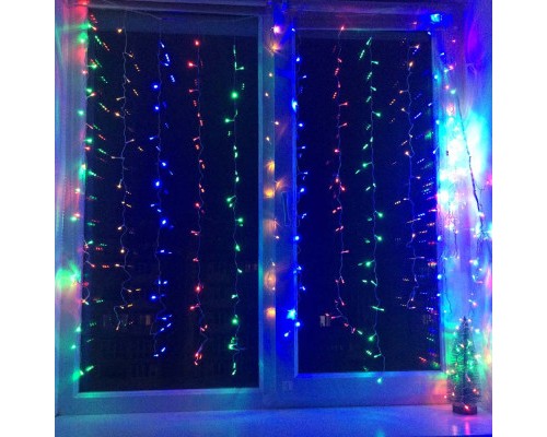 Гірлянда ColorWay штора водоспад 3x3м 300LED 220V кольорова (CW-GW-300L33VWFMC)