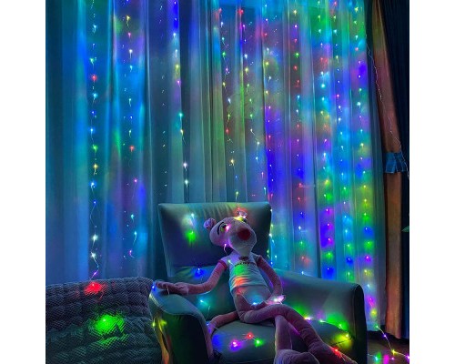 Гірлянда ColorWay штора водоспад 3x3м 300LED 220V кольорова (CW-GW-300L33VWFMC)