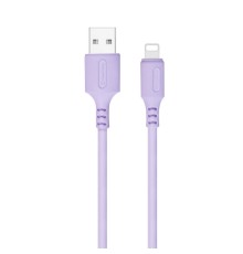 Дата кабель USB 2.0 AM to Lightning 1.0m soft silicone violet ColorWay (CW-CBUL044-PU)