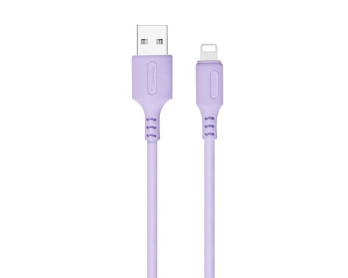Дата кабель USB 2.0 AM to Lightning 1.0m soft silicone violet ColorWay (CW-CBUL044-PU)