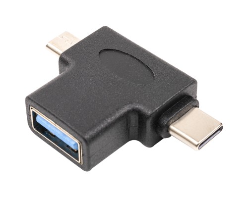 Перехідник USB 3.0 Type-C, microUSB (M) to USB 3.0 OTG AF PowerPlant (CA913121)