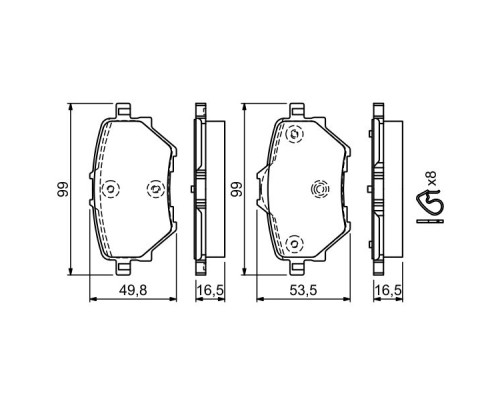 Гальмівні колодки Bosch 0 986 494 716