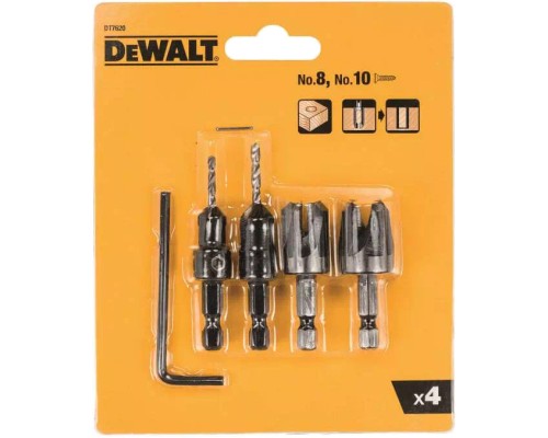 Набір фрез DeWALT по дереву 2шт + зенкер з свердлом 2шт. (DT7620)