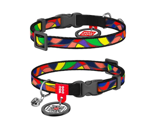 Нашийник для тварин WAUDOG Вітраж з QR паспортом XS 20-30 см (5265)