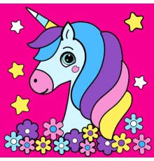 Картина по номерам Santi Чарівний Єдиноріжка 25*25 см неонові фарби (954598)