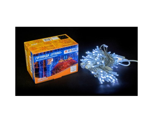 Гірлянда Delux STRING 100LED 10 м flash Білий/Прозорий IP44 (90015187)