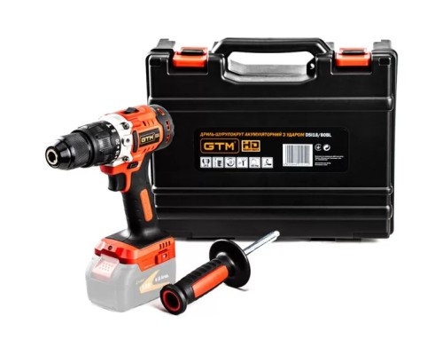 Шуруповерт GTM DSI18/80BL з ударом, 18В, 80Нм, 2шв (без АКБ та ЗП) (DSI18/80BL_BARE TOOL)