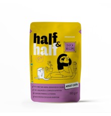 Вологий корм для кішок Half&Half шматочки з качкою у соусі 100 г (4820261920918)