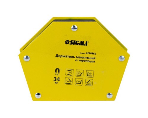 Магніт для зварювання Sigma трапеція 34кг 105x65x65x45мм (30,45,60,75,90,135 °) (4270361)