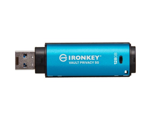 USB флеш накопичувач Kingston 128GB IronKey Vault Privacy 50 Blue USB 3.2 (IKVP50/128GB) 