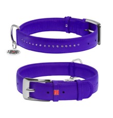 Нашийник для тварин WAUDOG Glamour з QR-паспортом, подвійний Ш 35 мм Д 46-60 см фіолетовий (38829)