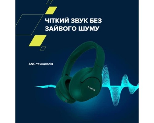 Навушники Canyon OnRiff 10 ANC Bluetooth Green (CNS-CBTHS10GN)