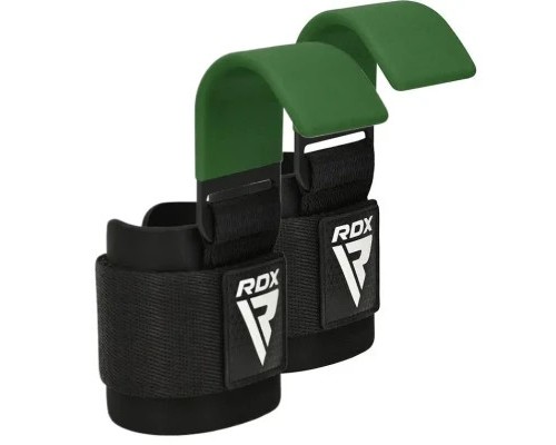 Гаки для тяги на зап'ястя RDX W5 Gym Hook Strap Army Green Plus (WAN-W5AG+)