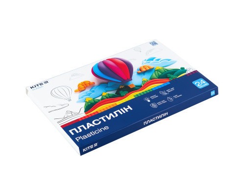 Пластилін Kite Classic 24 кольори, 480 г (K-089)