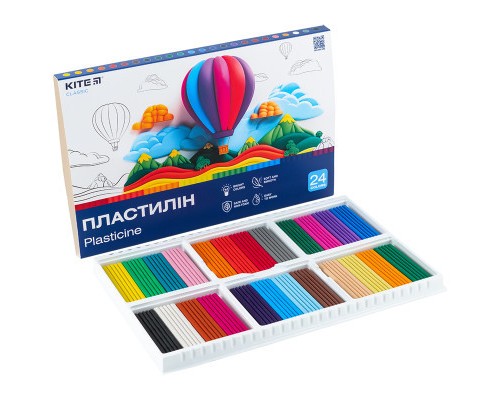 Пластилін Kite Classic 24 кольори, 480 г (K-089)
