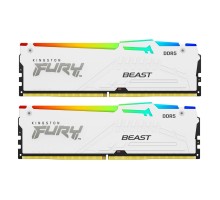 Модуль пам'яті для комп'ютера DDR5 32GB (2x16GB) 6400 MHz Beast White RGB XMP Kingston Fury (ex.HyperX) (KF564C32BWAK2-32)