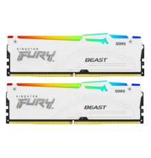 Модуль пам'яті для комп'ютера DDR5 32GB (2x16GB) 6400 MHz Beast White RGB XMP Kingston Fury (ex.HyperX) (KF564C32BWAK2-32)