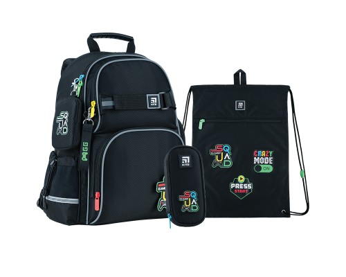 Шкільний набір Kite SQUAD Чорний (SET_K24-702M-3)